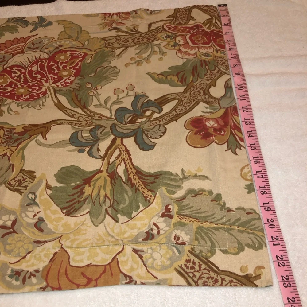 Pottery Barn Floral Standard Pillow Shams Set of Two, Tan with Floral Print, EUC